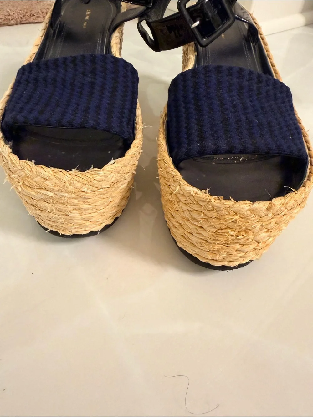 Celine platform espadrilles navy/black phoebe philo era 2014 39.5 EUC $800